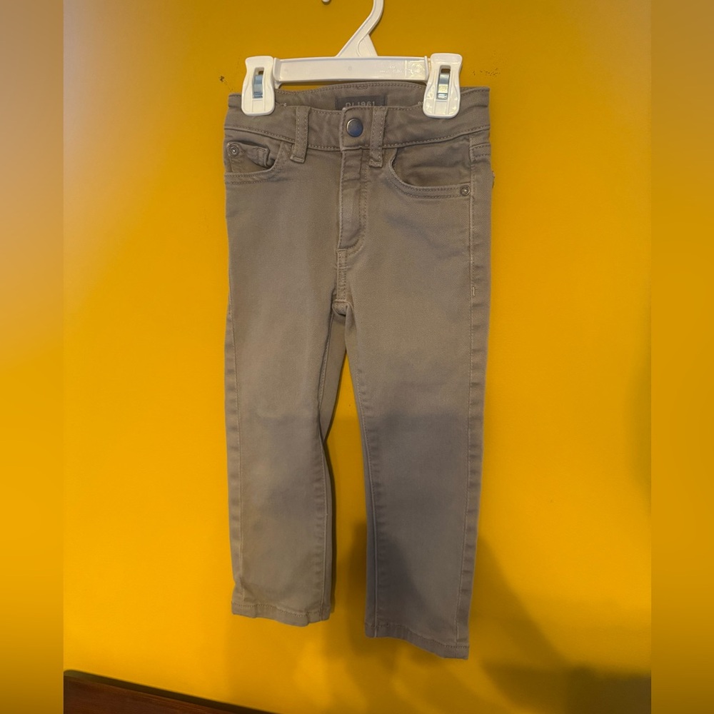 DL 1961 Brady Slim Jeans 3T Boys Grey/Tan “Sandbox”